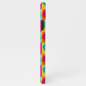 Rotes Aquamarin Türkisblau-Zitronenmuster iPhone Hülle (Rechte Seite)