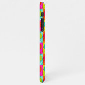 Rotes Aquamarin Türkisblau-Zitronenmuster iPhone Hülle (Linke Seite)