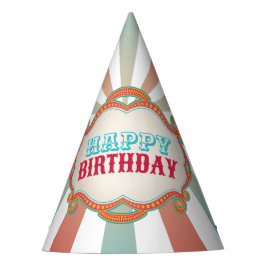 Rotes Aquamarines Blaues Vintages Zirkus Geburtsta Partyhütchen