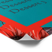 Rotes Aquamarines Blumenrestaurant Poster (Ecke)