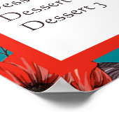 Rotes Aquamarines Blumenrestaurant Poster (Ecke)