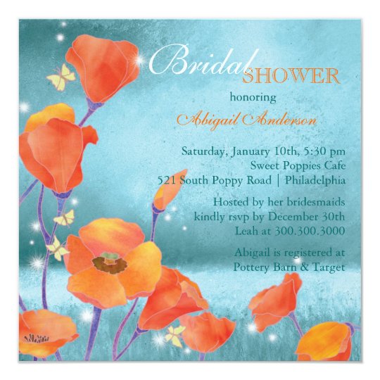 Rotes aquamarines Boho BlumenBrautparty Quadratische 13,3 Cm Einladungskarte