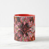 Rotes Aquarell-Blumenmandala Tasse (Zentrum)