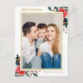 Rotes Aquarell Blütenwein Weihnachten Foto Postkarte (Vorderseite)