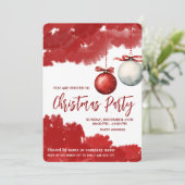 Rotes Aquarell elegantes Weihnachtsgeschenk-Party Einladung (Stehend Vorderseite)