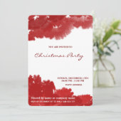 Rotes Aquarell elegantes Weihnachtsgeschenk-Party Einladung (Stehend Vorderseite)