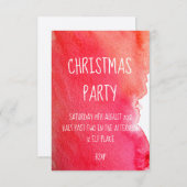 Rotes Aquarell Modernes Weihnachtsgebäck Party Einladung (Vorne/Hinten)