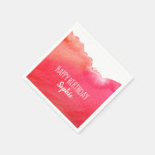 Rotes Aquarell niedlich Glückwunsch Geburtstag per Serviette (Ecke)