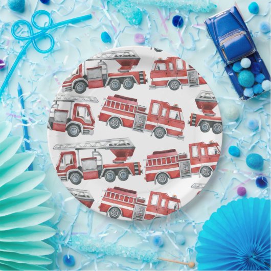 Rotes Aquarell-Papiertaschentuch Pappteller (Party)