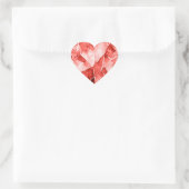 Rotes Aquarellherz im Diamantenstil Herz-Aufkleber (Tasche)