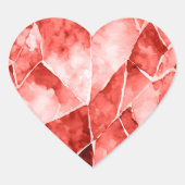 Rotes Aquarellherz im Diamantenstil Herz-Aufkleber (Vorderseite)