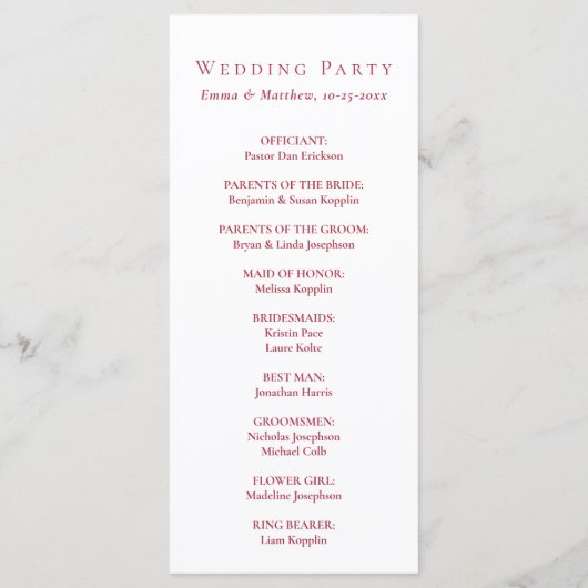 Rotes Aquarellmuster Programm (Rückseite)