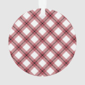 Rotes Argyle-Karree-Knochenanhänger-Hundefoto Ornament (Rückseite)
