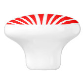 Rotes Art Deco Design Keramikknauf (Seitenansicht)