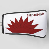 Rotes Art Deco-Kronendesign Golf Headcover (Vorderseite)