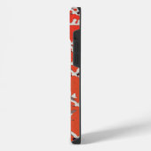 Rotes asiatisches Kranmuster iPhone Hülle (Linke Seite)