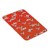 Rotes asiatisches Kranmuster Magnet (Rechte Seite)