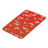 Rotes asiatisches Kranmuster Magnet (Linke Seite)