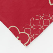 Rotes asiatisches Muster mit Frühlingsblumen Fleecedecke (Ecke)