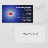 Rotes Atom gegen einen blauen abgestuften Visitenkarte (Vorne/Hinten)