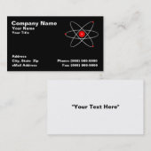 Rotes Atom gegen einen schwarzen Hintergrund Visitenkarte (Vorne/Hinten)