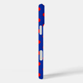 Rotes auf blauem Polka-Punkte-Musterdesign  Case-Mate iPhone Hülle (Rückseite / Rechts)