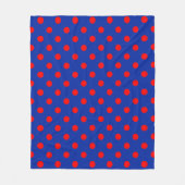 Rotes auf blauem Polka-Punkte-Musterdesign Fleecedecke (Vorderseite)