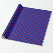 Rotes auf blauem Polka-Punkte-Musterdesign  Geschenkpapier (Ungerollt)