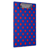 Rotes auf blauem Polka-Punkte-Musterdesign Klemmbrett (Rechts)
