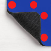 Rotes auf blauem Polka-Punkte-Musterdesign  Mousepad (Ecke)