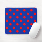 Rotes auf blauem Polka-Punkte-Musterdesign  Mousepad (Mit Mouse)