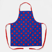 Rotes auf blauem Polka-Punkte-Musterdesign Schürze (Vorderseite)