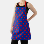 Rotes auf blauem Polka-Punkte-Musterdesign Schürze (InSitu)
