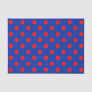 Rotes auf blauem Polka-Punkte-Musterdesign Seidenpapier