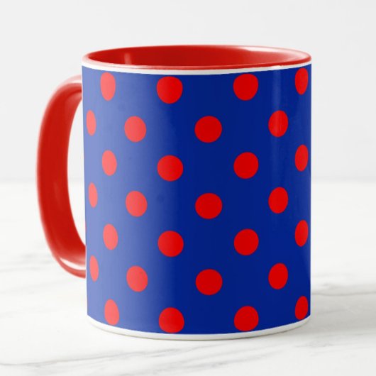Rotes auf blauem Polka-Punkte-Musterdesign Tasse