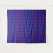 Rotes auf blauem Punkte-Muster-Design Wandteppich (Vorderseite (Horizontal))