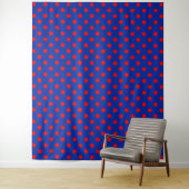 Rotes auf blauem Punkte-Muster-Design Wandteppich (Beispiel)