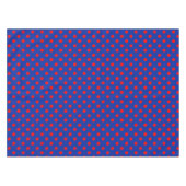 Rotes auf blaues Polka-Punkte-Musterdesign  Tischdecke (Vorderseite (Horizontal))