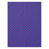 Rotes auf blaues Polka-Punkte-Musterdesign  Tischdecke (Vorderseite)