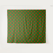 Rotes auf grünem Polka-Punkte-Musterdesign Wandteppich (Vorderseite (Horizontal))