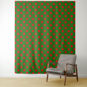 Rotes auf grünem Polka-Punkte-Musterdesign Wandteppich (Beispiel)