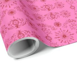 Rotes auf rosa Motiv Geschenkpapier