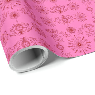 Rotes auf rosa Motiv Geschenkpapier