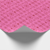 Rotes auf rosa Motiv Geschenkpapier (Ecke)