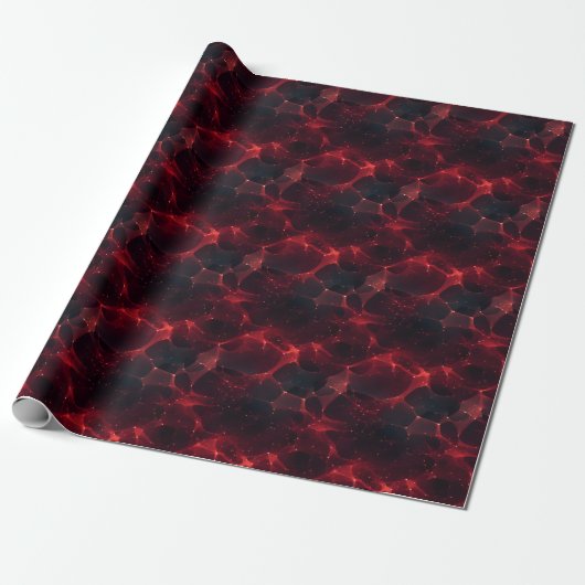 Rotes auf schwarzem Abstrakt  Geschenkpapier (Ungerollt)