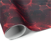 Rotes auf schwarzem Abstrakt  Geschenkpapier (Rolleneckpunkt)