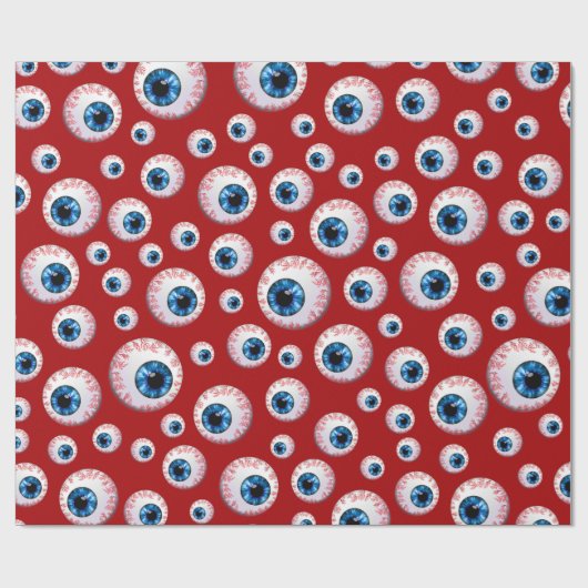 Rotes Augapfelmuster Geschenkpapier (Flach)