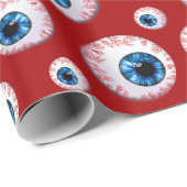 Rotes Augapfelmuster Geschenkpapier (Rolleneckpunkt)