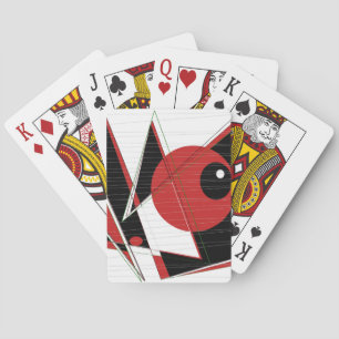 Rotes Auge beim Spielen von Karten Spielkarten