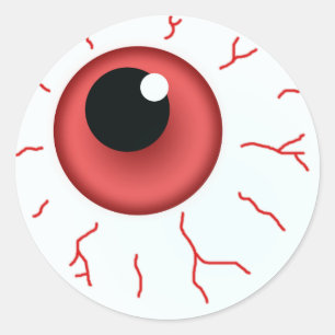 Rotes Auge für lustigen Halloween Runder Aufkleber